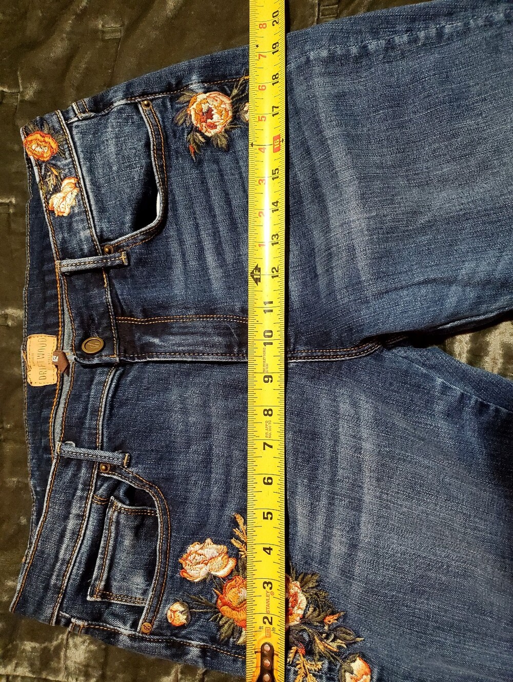 DRIFTWOOD Isabel Floral Embroiderd Light Flare Jeans Size 30 - Picture 10 of 11